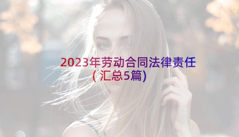 2023年劳动合同法律责任(汇总5篇)