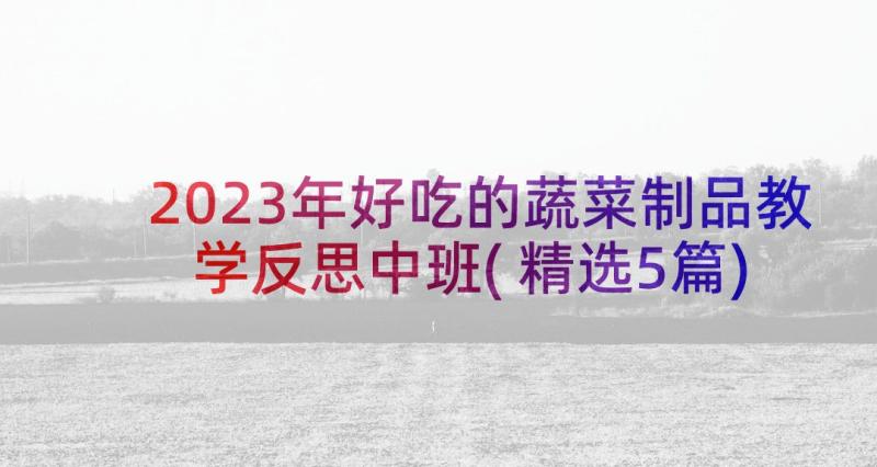 2023年好吃的蔬菜制品教学反思中班(精选5篇)