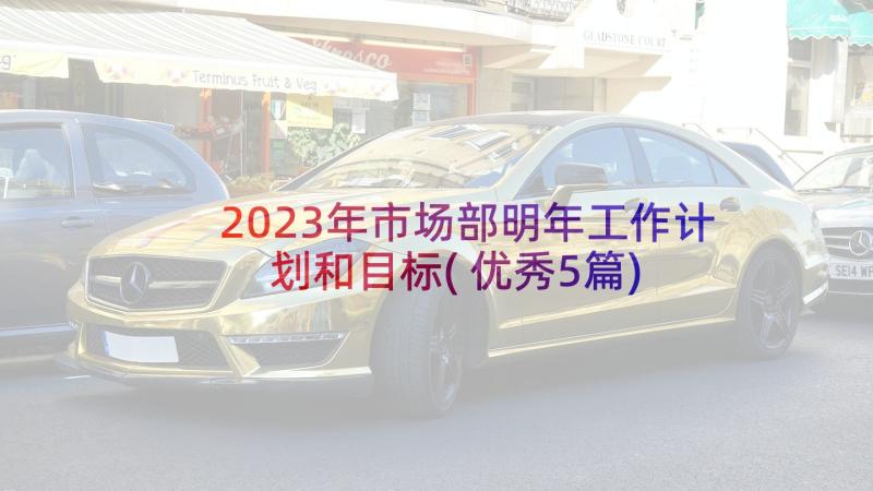 2023年市场部明年工作计划和目标(优秀5篇)