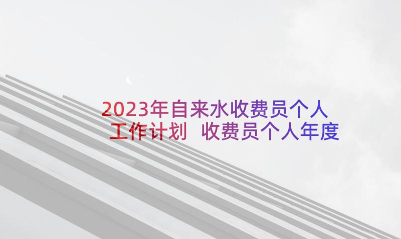 2023年自来水收费员个人工作计划 收费员个人年度工作总结(优质8篇)