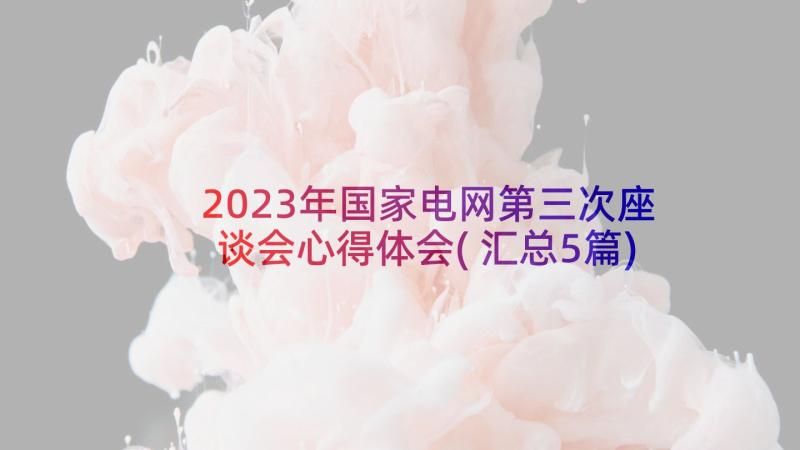 2023年国家电网第三次座谈会心得体会(汇总5篇)