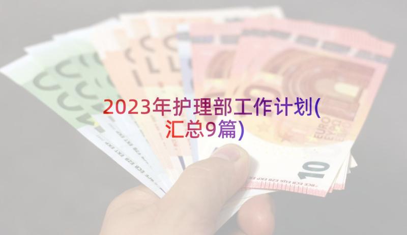 2023年护理部工作计划(汇总9篇)