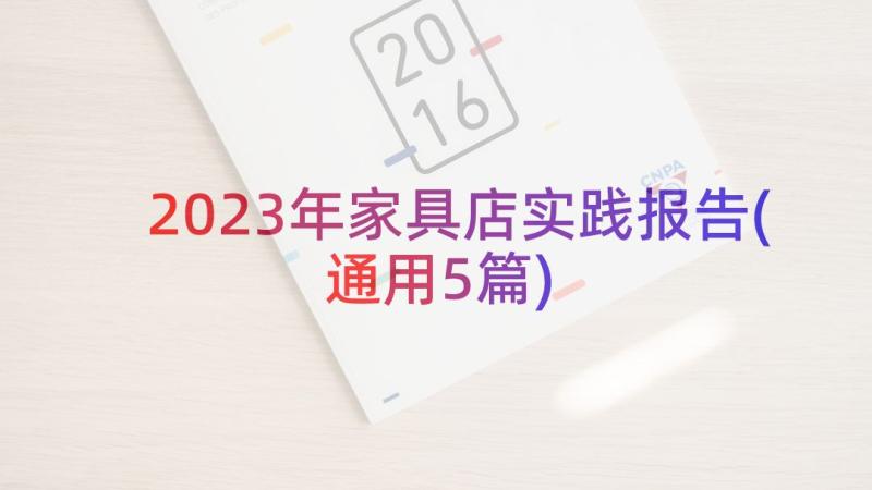 2023年家具店实践报告(通用5篇)