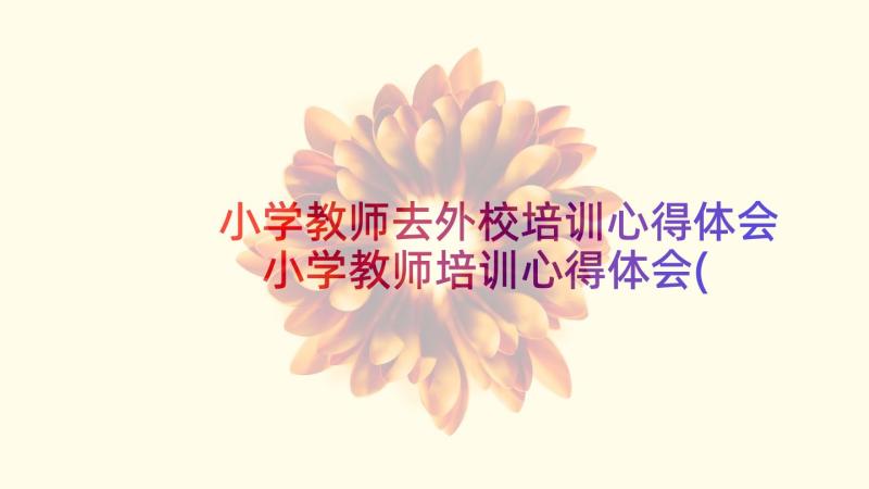 小学教师去外校培训心得体会 小学教师培训心得体会(精选10篇)