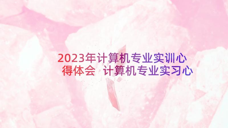 2023年计算机专业实训心得体会 计算机专业实习心得(通用5篇)