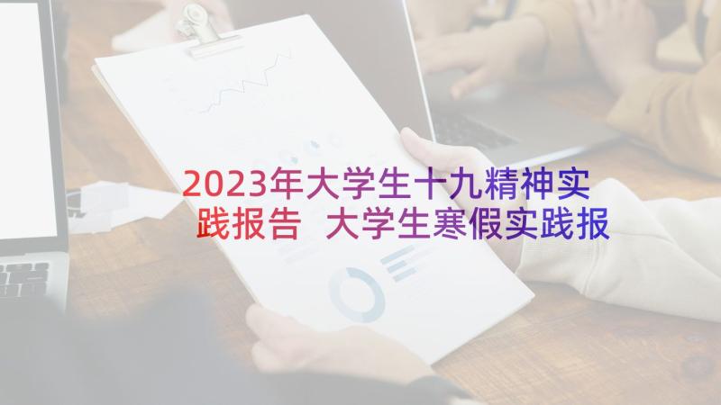 2023年大学生十九精神实践报告 大学生寒假实践报告(优秀6篇)