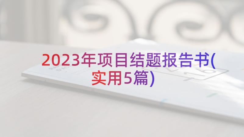 2023年项目结题报告书(实用5篇)