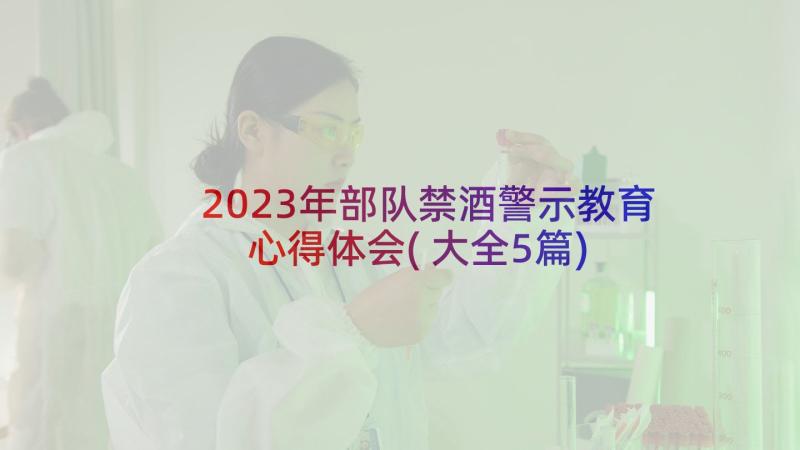 2023年部队禁酒警示教育心得体会(大全5篇)