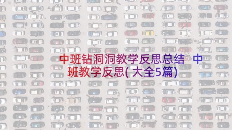 中班钻洞洞教学反思总结 中班教学反思(大全5篇)