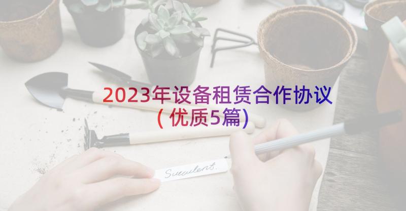 2023年设备租赁合作协议(优质5篇)