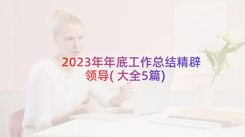 2023年年底工作总结精辟领导(大全5篇)