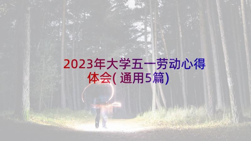 2023年大学五一劳动心得体会(通用5篇)