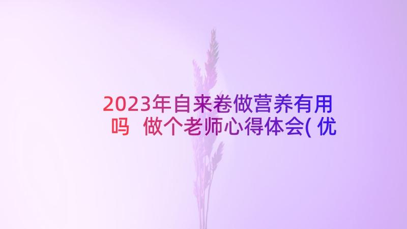 2023年自来卷做营养有用吗 做个老师心得体会(优质5篇)