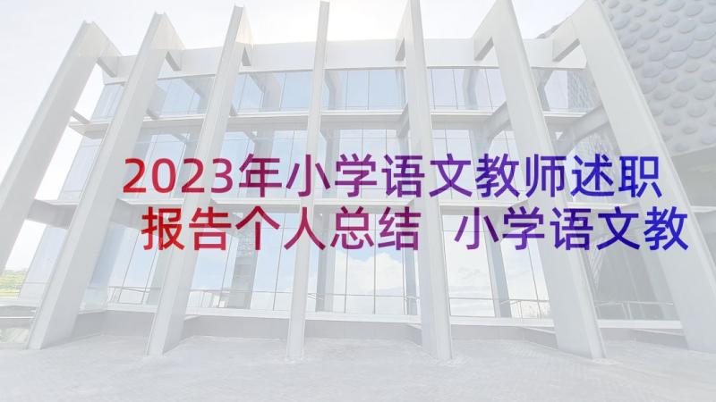 2023年小学语文教师述职报告个人总结 小学语文教师述职报告(汇总9篇)