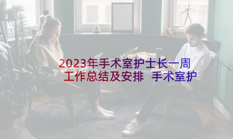 2023年手术室护士长一周工作总结及安排 手术室护士长年度工作计划(实用5篇)