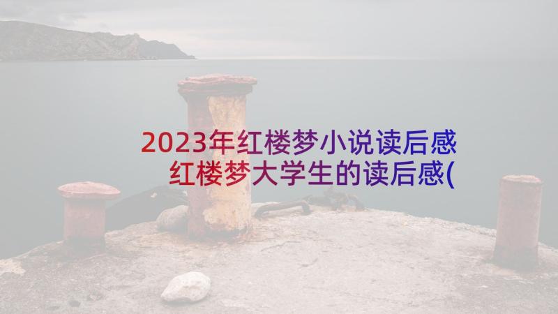 2023年红楼梦小说读后感 红楼梦大学生的读后感(大全7篇)