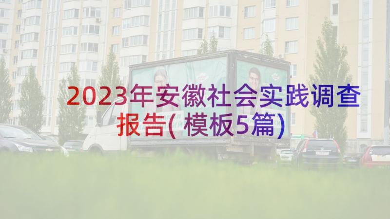 2023年安徽社会实践调查报告(模板5篇)