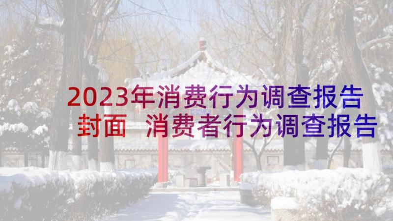 2023年消费行为调查报告封面 消费者行为调查报告(通用5篇)