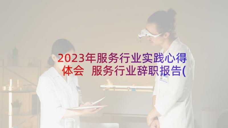 2023年服务行业实践心得体会 服务行业辞职报告(汇总8篇)