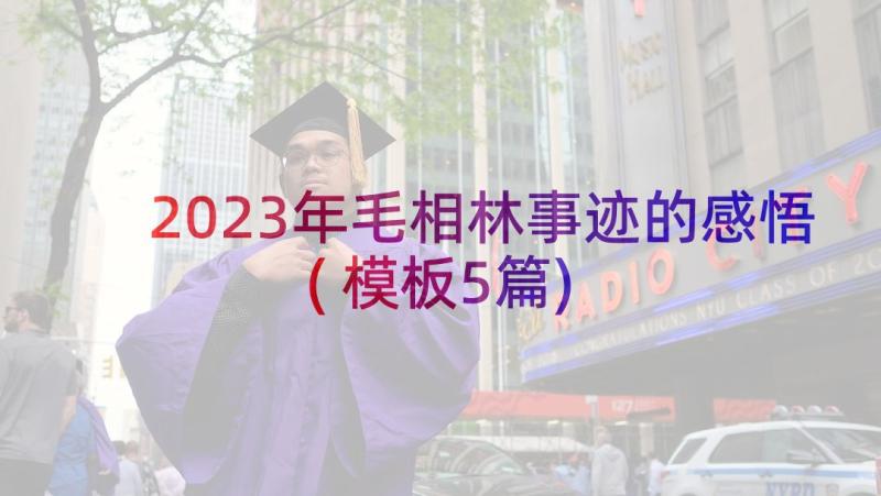 2023年毛相林事迹的感悟(模板5篇)