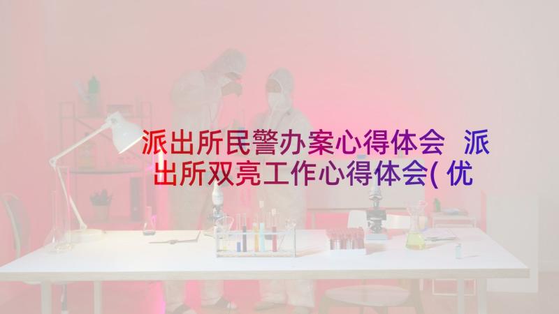 派出所民警办案心得体会 派出所双亮工作心得体会(优秀5篇)