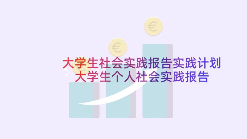 大学生社会实践报告实践计划 大学生个人社会实践报告(汇总7篇)