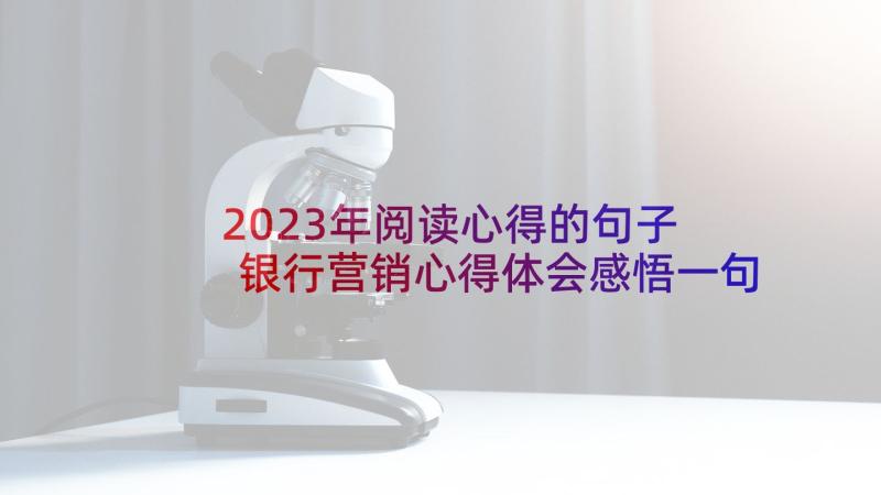 2023年阅读心得的句子 银行营销心得体会感悟一句话(通用5篇)