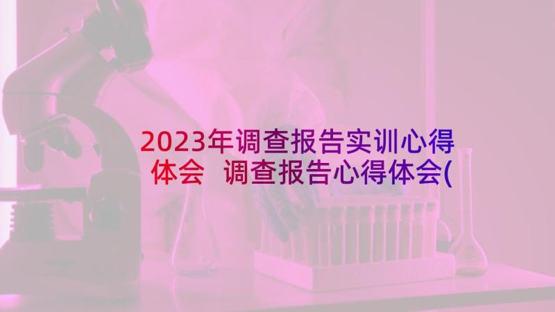 2023年调查报告实训心得体会 调查报告心得体会(优秀10篇)