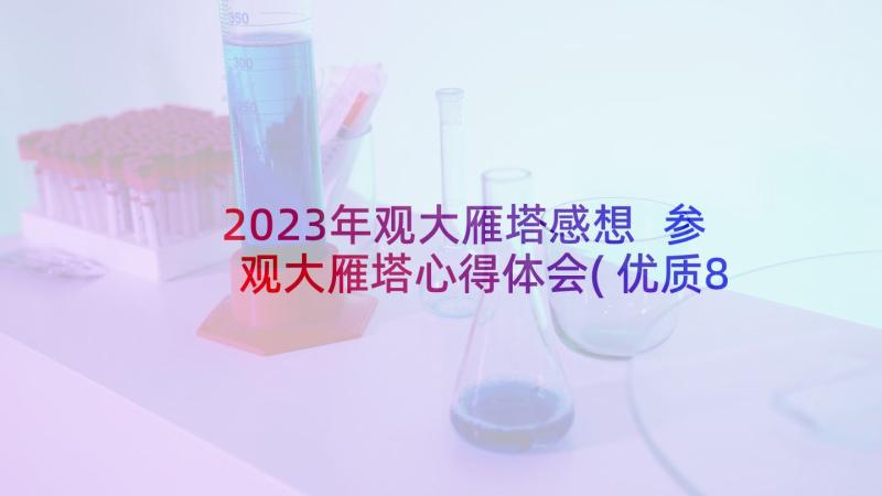 2023年观大雁塔感想 参观大雁塔心得体会(优质8篇)