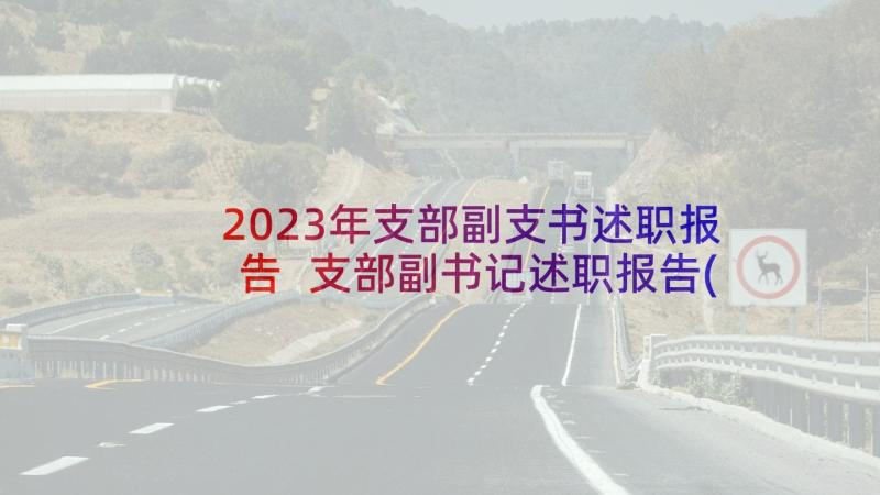 2023年支部副支书述职报告 支部副书记述职报告(模板5篇)