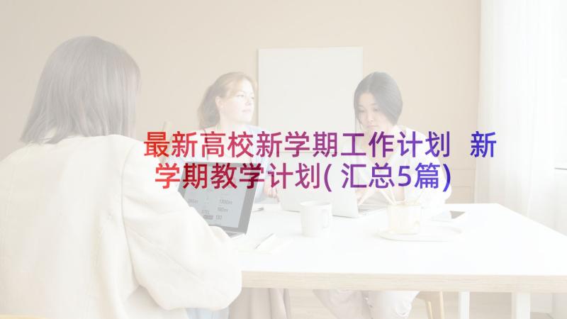 最新高校新学期工作计划 新学期教学计划(汇总5篇)