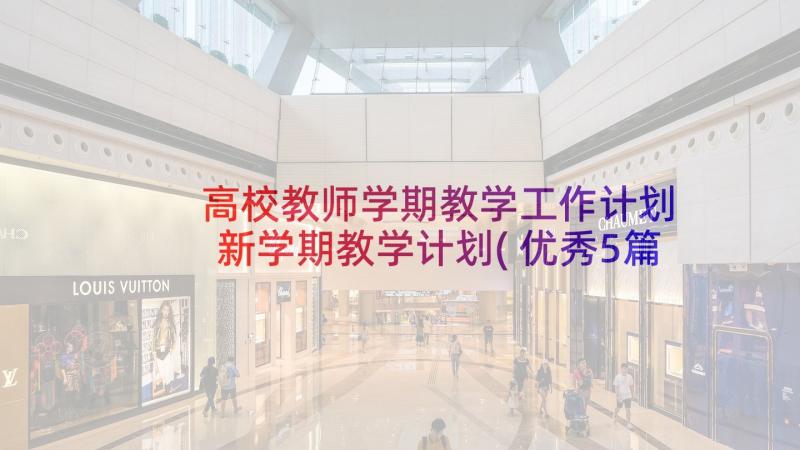 高校教师学期教学工作计划 新学期教学计划(优秀5篇)