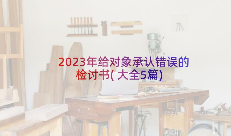 2023年给对象承认错误的检讨书(大全5篇)