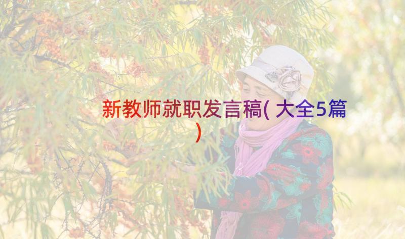 新教师就职发言稿(大全5篇)