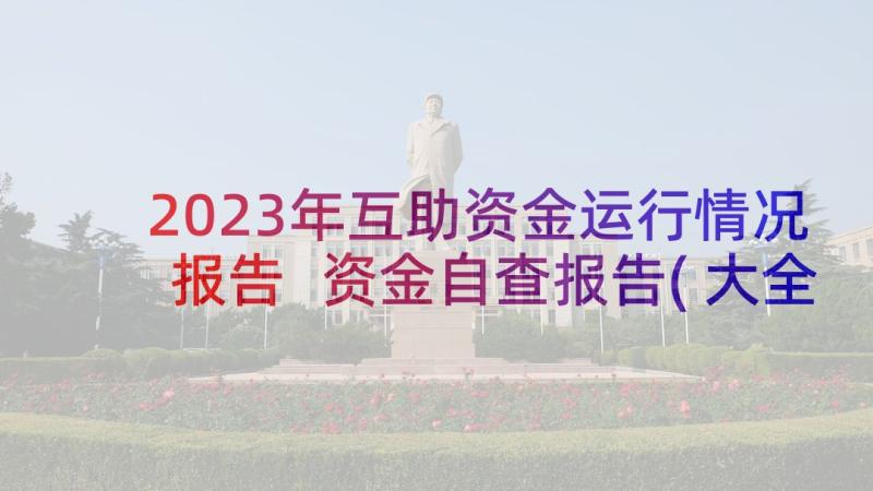 2023年互助资金运行情况报告 资金自查报告(大全8篇)