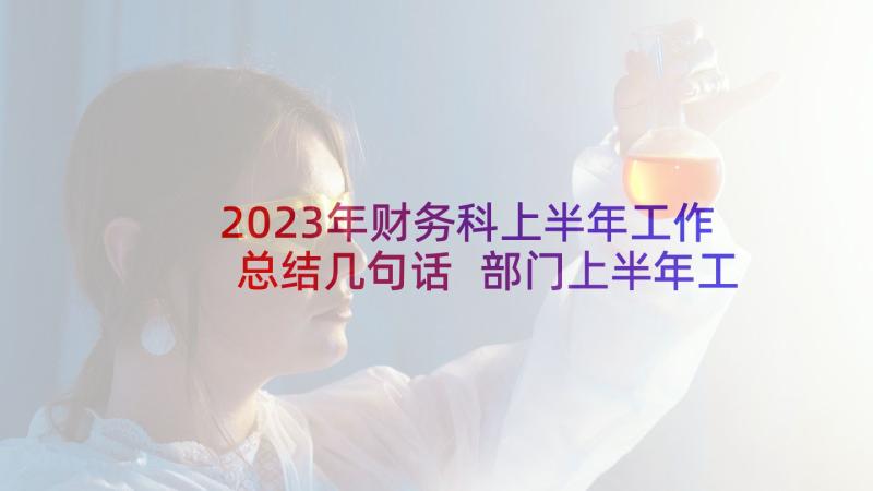 2023年财务科上半年工作总结几句话 部门上半年工作总结(大全5篇)