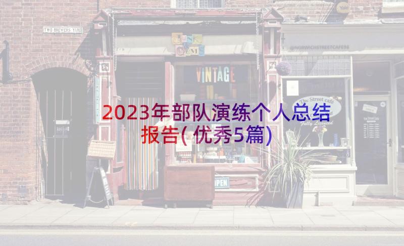 2023年部队演练个人总结报告(优秀5篇)