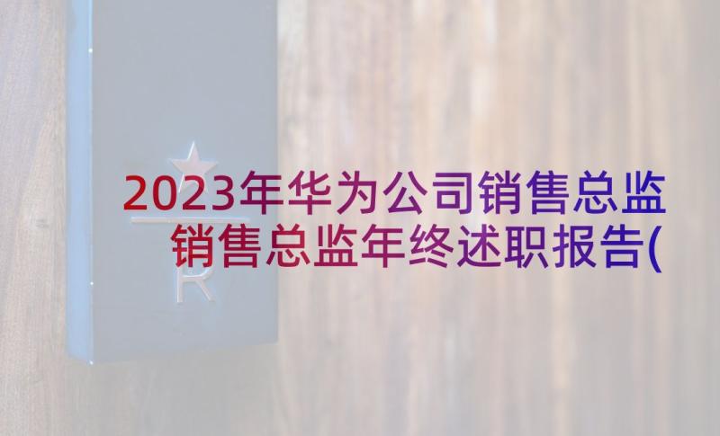 2023年华为公司销售总监 销售总监年终述职报告(精选5篇)