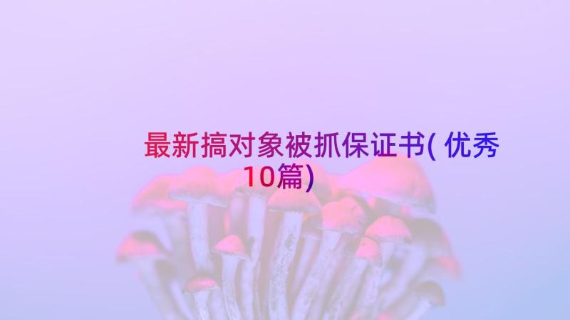 最新搞对象被抓保证书(优秀10篇)