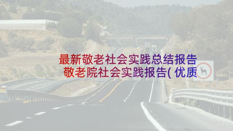 最新敬老社会实践总结报告 敬老院社会实践报告(优质7篇)