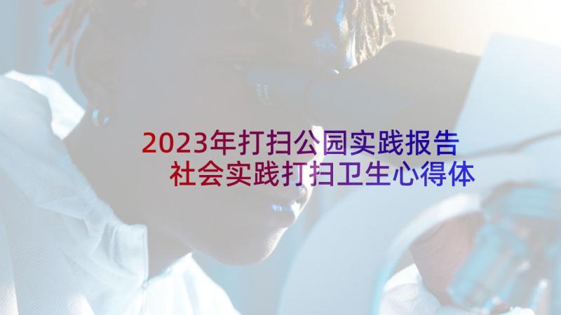 2023年打扫公园实践报告 社会实践打扫卫生心得体会(大全5篇)