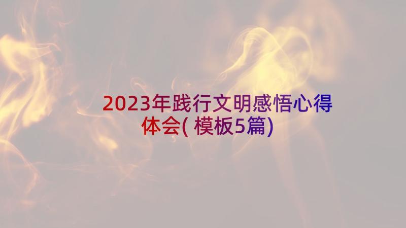 2023年践行文明感悟心得体会(模板5篇)