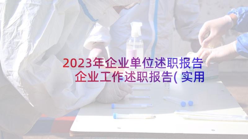 2023年企业单位述职报告 企业工作述职报告(实用5篇)