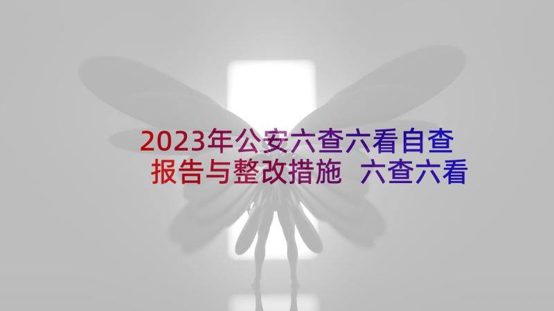 2023年公安六查六看自查报告与整改措施 六查六看心得体会(优质5篇)