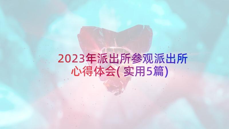 2023年派出所参观派出所心得体会(实用5篇)