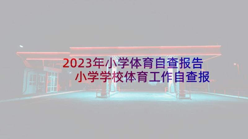 2023年小学体育自查报告 小学学校体育工作自查报告(优质9篇)