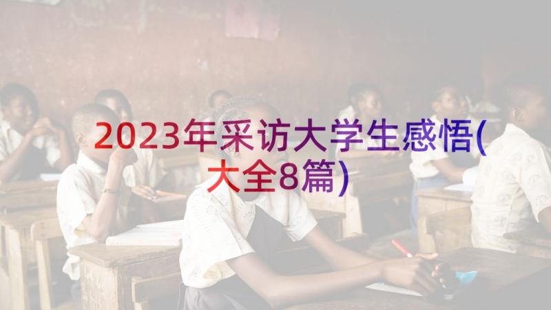 2023年采访大学生感悟(大全8篇)