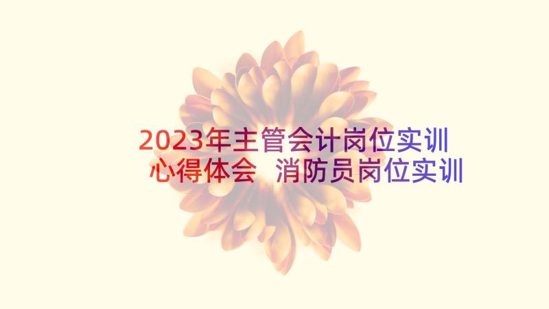 2023年主管会计岗位实训心得体会 消防员岗位实训心得体会(汇总5篇)