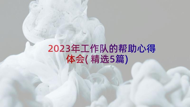 2023年工作队的帮助心得体会(精选5篇)