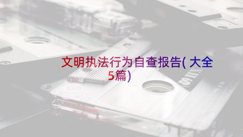 文明执法行为自查报告(大全5篇)